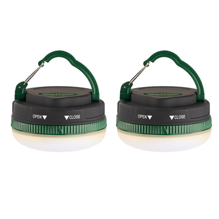 타닥 미니 텐트 랜턴 LED 방수 캠핑 조명 2p 세트, 그린+그린, 1세트