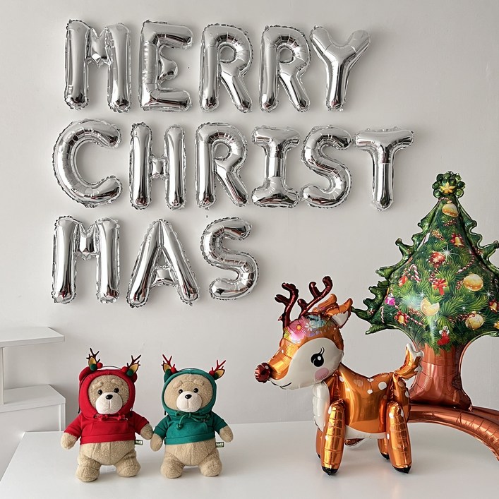 하피블리 루돌프 풍선 레터링 가랜드 크리스마스 파티 용품 이벤트 장식 세트, 크리스마스풍선 가랜드D