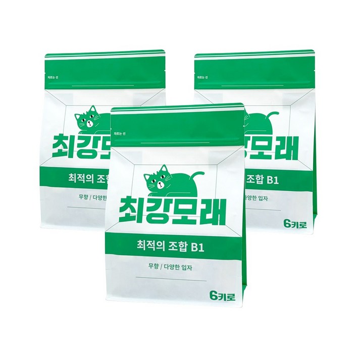 21 최강모래 최적의 조합 B1 6kgx3, 고양이모래 와이오밍 벤토나이트모래, 3개, 6L 21 최강모래 최적의 조합 B1 6kgx3, 고양이모래 와이오밍 벤토나이트모래, 3개, 6L