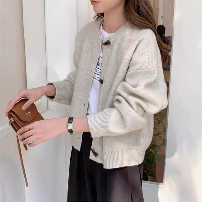 KDNC 니트 쇼트 카디건 코트