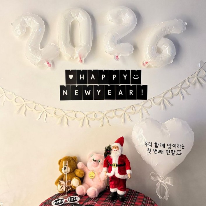 히얼투파티 연말 장식 새해 파티용품 굿바이 헬로 신년 풍선 세트 이벤트