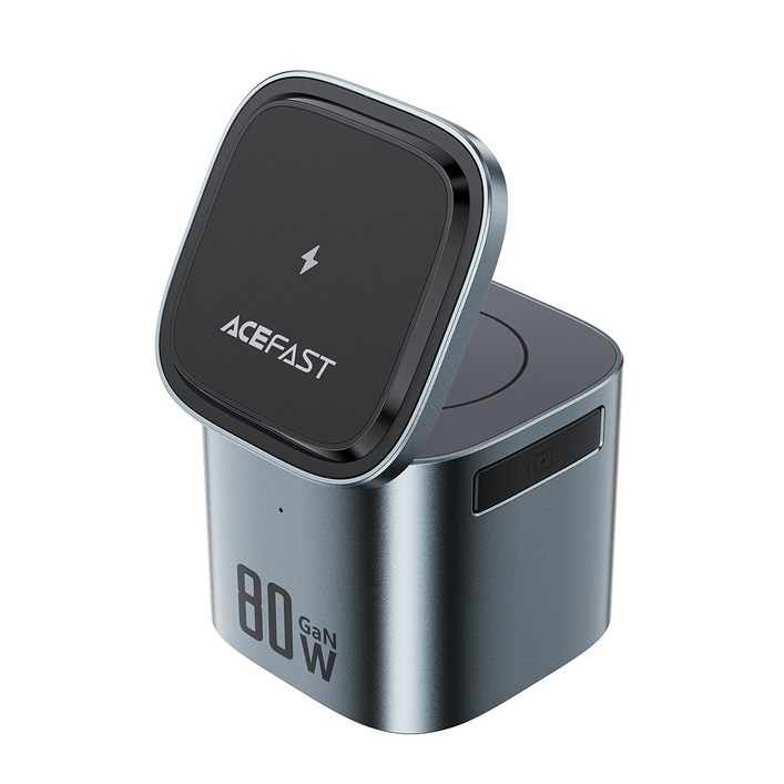 ACEFAST 80w 무선 충전기 3in1 맥세이프 6포트 멀티 충전기 애플 워치 거치대, 1개, 블랙