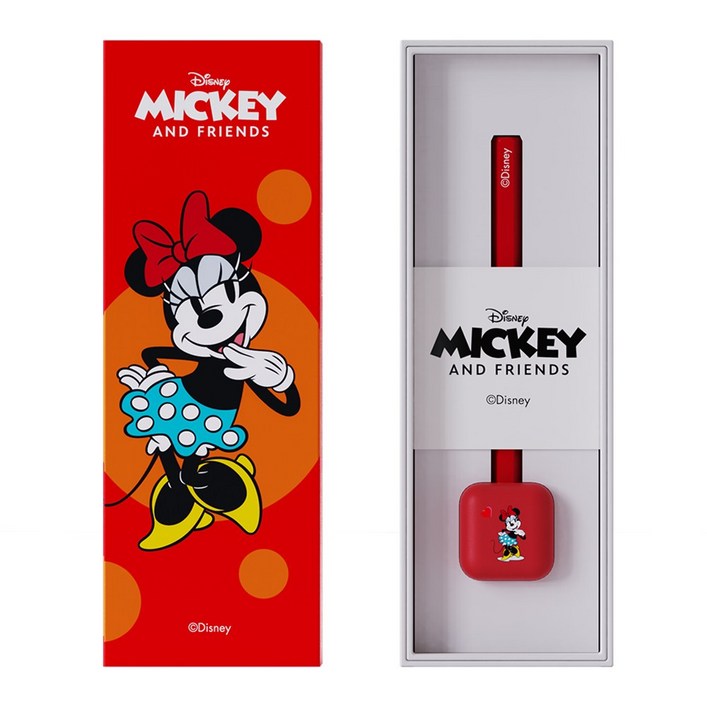 깎지 않는 연필 자이 탄소펜 디즈니 시리즈 무한연필, 스탠드 미니 레드, 1개