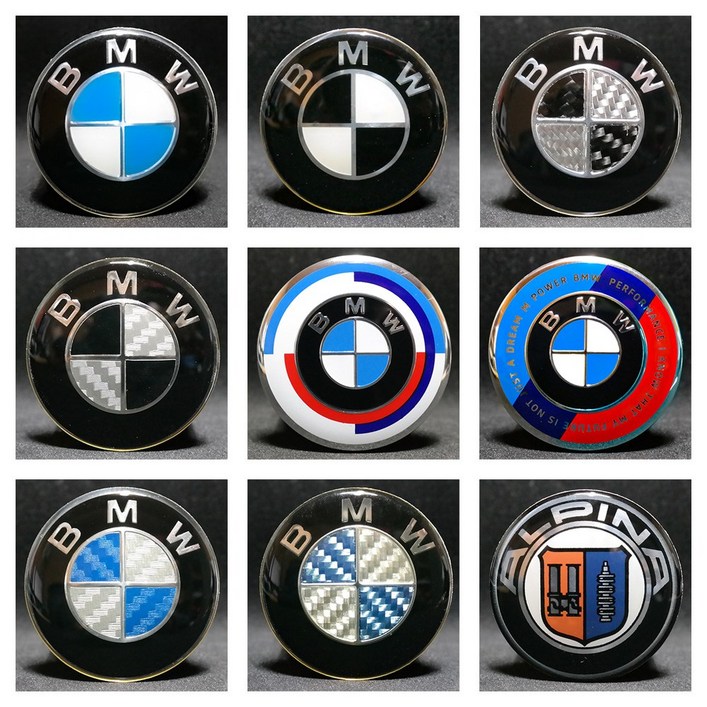 BMW 핸들 엠블럼 10종류 블루 블랙 카본 50주년 리미티드 45MM 스티어링 BMW용품, 6.블루 리얼카본 7049791919