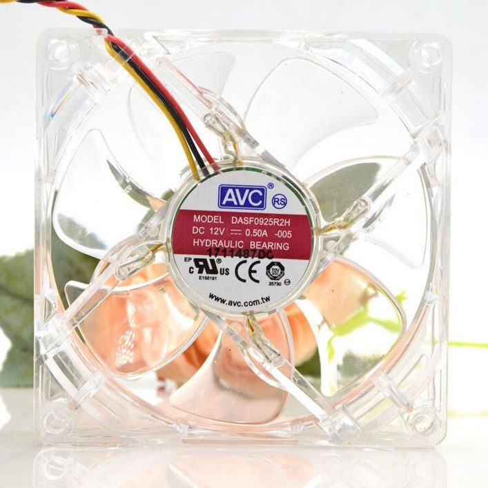 투명 냉각 팬 컴퓨터 케이스, AVC 9225 9cm DC12V 0.5A DASF0925R2H