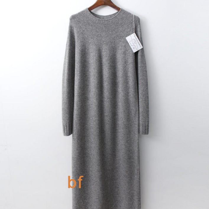 니트원피스 홀가먼트 코오나 캐시미어 울 롱 가을 겨울 크림 그레이 핑크 그린 hm