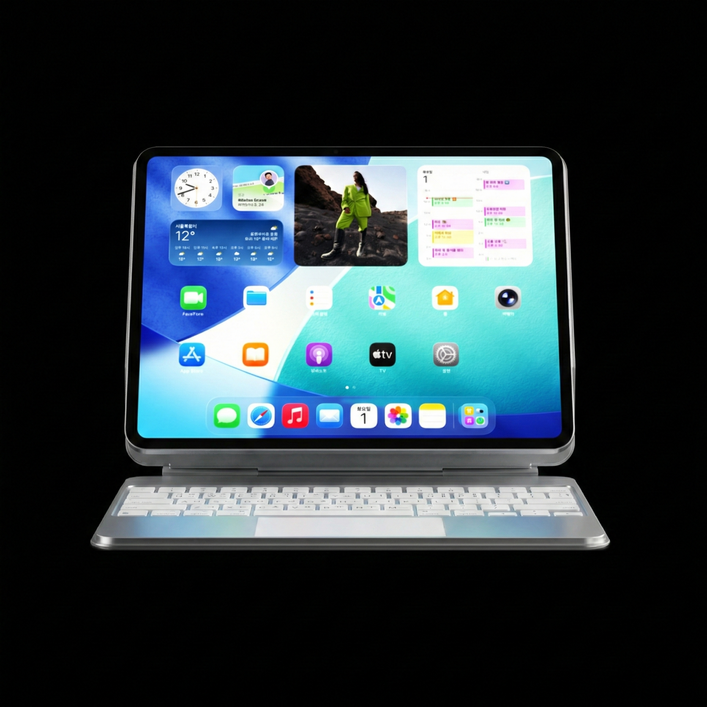 풀 알루미늄 바디 링크프로 아이패드 매직키보드 케이스 에어4 5 6 7세대 M2 프로3456세대 1112.913인치 블루투스 한글각인 백라이트 구조독 호환, 1개, 화이트