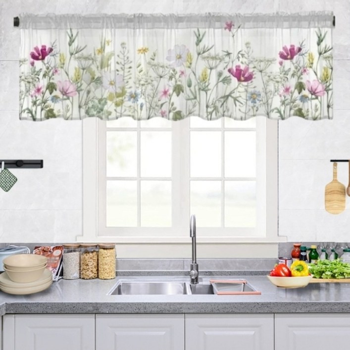 주방 커튼 바란스 창문 가리개 미니커튼