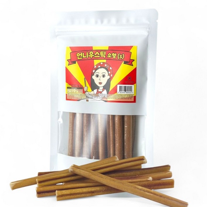 직접제조 100한우 언니우스틱 소형견 S 8개입 15Cm 오래먹는간식 소우신 스트레스해소 이갈이 천연개껌, 110g, 1개, 한우소고기맛