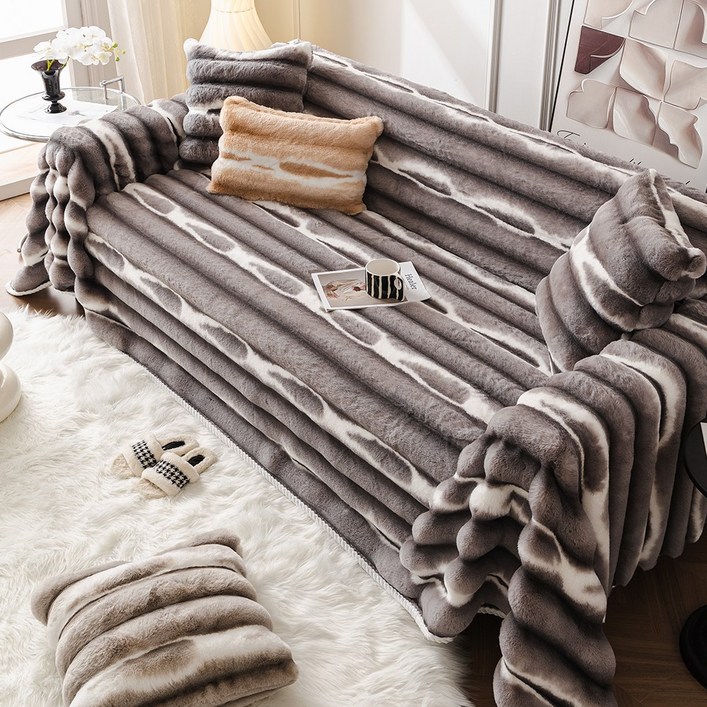 모방 토끼털 소파 덮개 가을 겨울용 두꺼운 보온 소파커버 프리미엄 통째로 커버 신제품