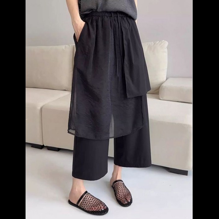 KC1824언발란스 9부 와이드팬츠