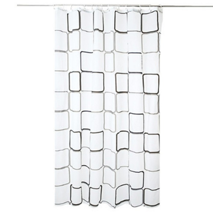 짧은 샤워 커튼 욕조 가림막 욕실 방수 화장실 격자