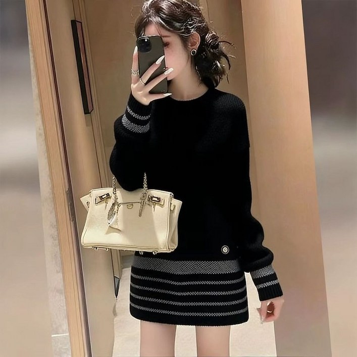 COCOD 서츠니트원피스여성 니트 기본핏 오피스룩 원피스