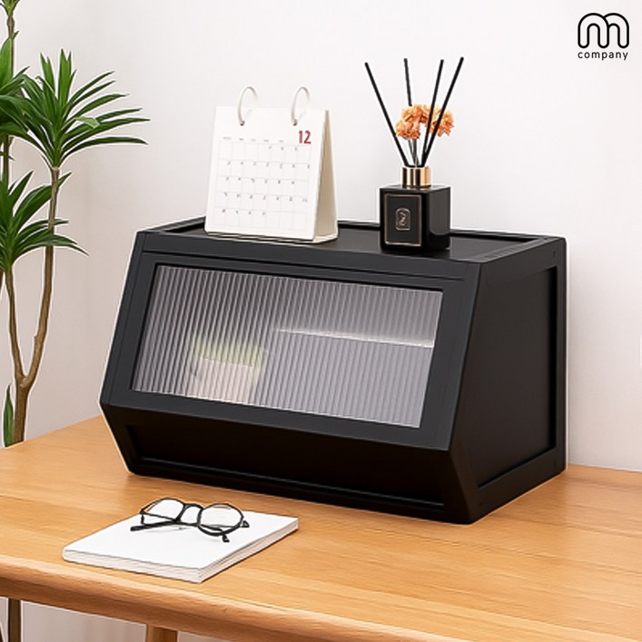 엠컴퍼니 블랙 원목 데스크 정리함 다용도 수납 정리 공간박스 대형 오거나이저 책상 책꽂이 인테리어 수납함 대나무 테이블 정리함 dkffltm5408297
