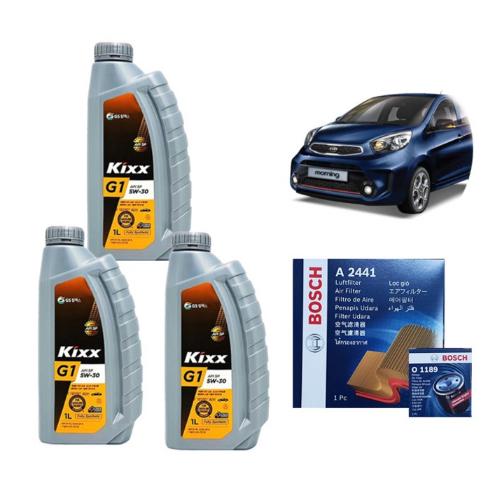 킥스 G1 5W30 올뉴모닝 엔진오일에어크리너오일필터 세트