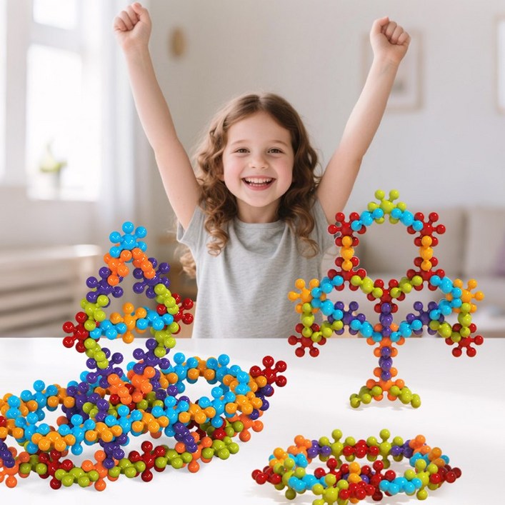 코코유 눈송이 블록 DIY 조립 완구 창의력 학습 교구 302pcs 선물 LMH03