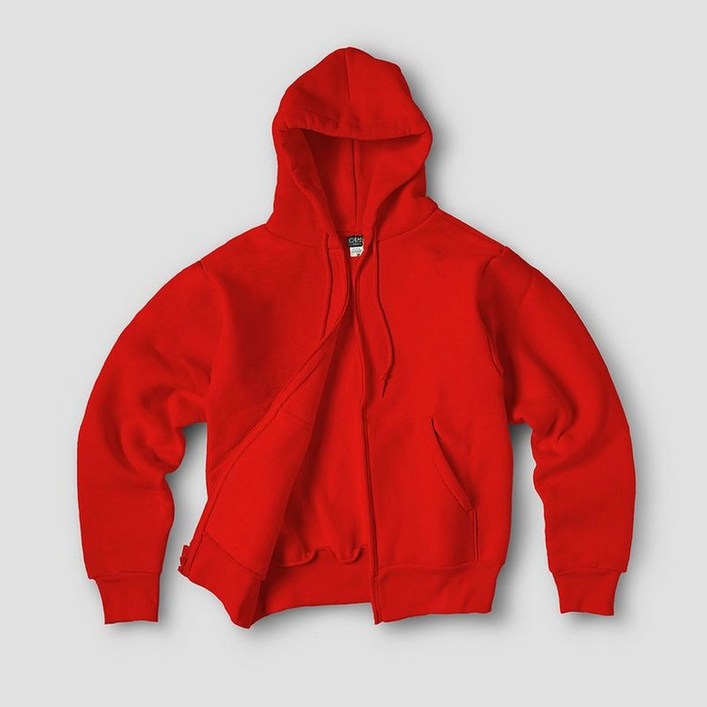 캠버 스포츠웨어 Cross Knit Zipper Hoodie, Red캠버 지퍼 후디, 레드