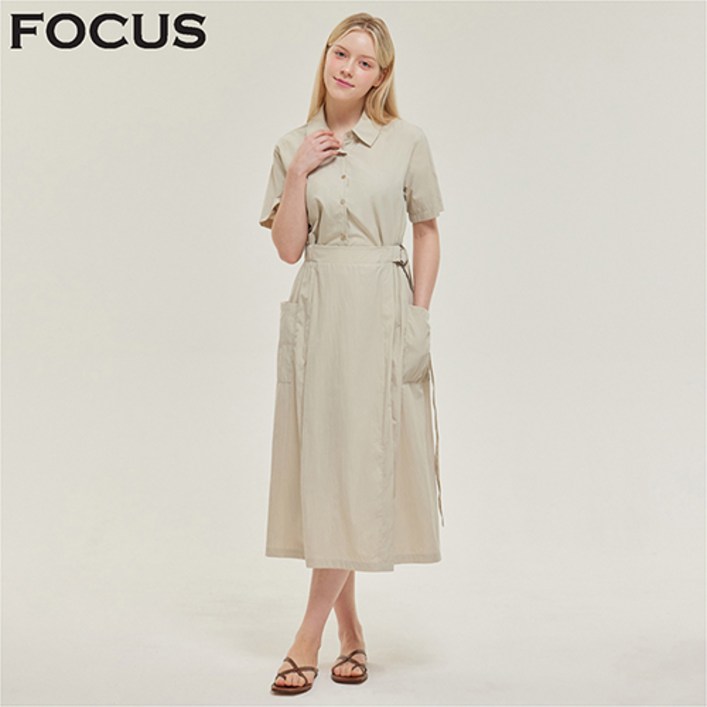 벨트 셔츠 롱 원피스_VFI5M1OP3021