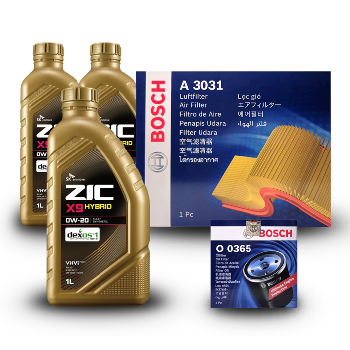 쏘나타 하이브리드 DN8 2.0 가솔린 엔진오일세트 ZIC X9 HYBRID 0W20