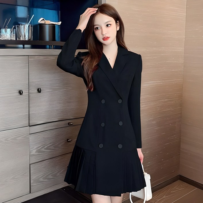 D913 체르베 빅사이즈 테일러드 자켓 원피스 44110