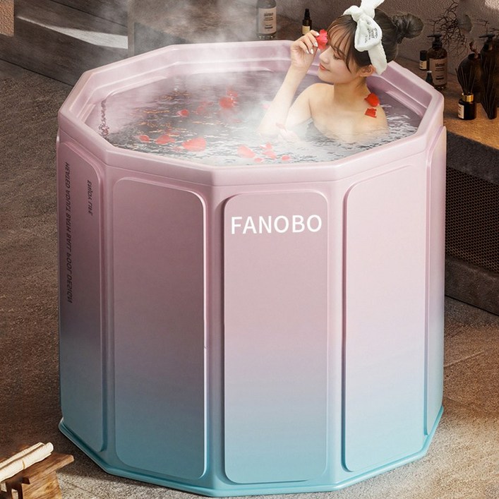 FANOBO 욕조 무조립 접이식 욕조 지름 70cm 이동식욕조 반신욕