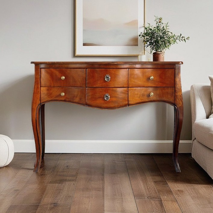 [유캐슬] 마호가니 원목 몽트랑 엔틱 2단 콘솔_착불배송, 단품