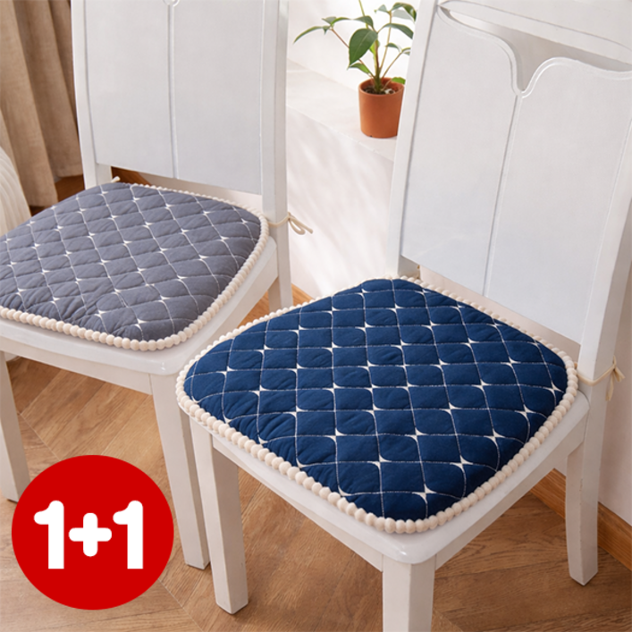 디앤몰 세탁가능 사계절 식탁의자쿠션 미끄럼방지 방석 2p