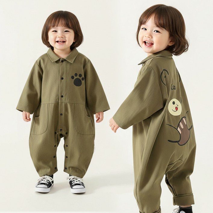 몽실이 플레이 베어 카라 우주복 아동 유아용 셔츠 점프슈트 남아 여아 가을 봄 간절기 외출복