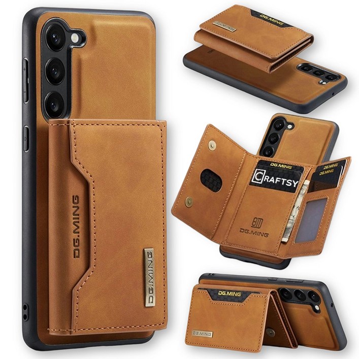 Craftsy 삼성 S21/S22/S23/S24/S25 시리즈 자석 분리형 가죽지갑 탈부착가능 핸드폰 케이스