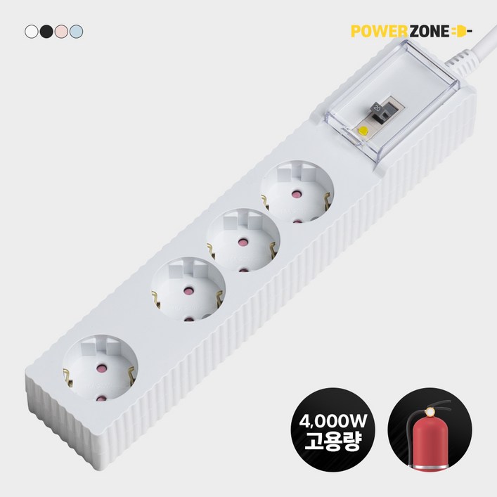 웨이브 자동소화 고용량 멀티탭 누전차단 4구 50cm 1.5m 3m 5m 7m 에어컨 전용 대용량멀티탭, 1개