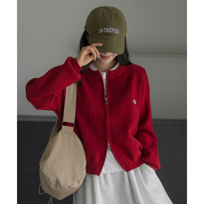 매장정품 FRENCHCHIC 코스에그 자수 투웨이 니트집업 가디건 12226973 618938