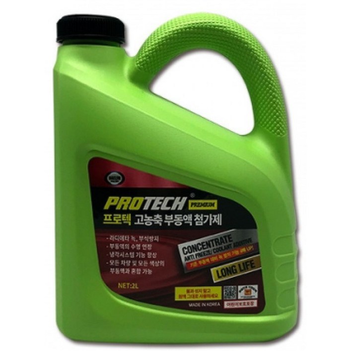 프로텍 고농축 부동액첨가제 대림기업 냉각수관리 녹 오염물 방지 냉각효율증대 연비향상 가솔린 경유 LPG 겸용, 2L, 1개