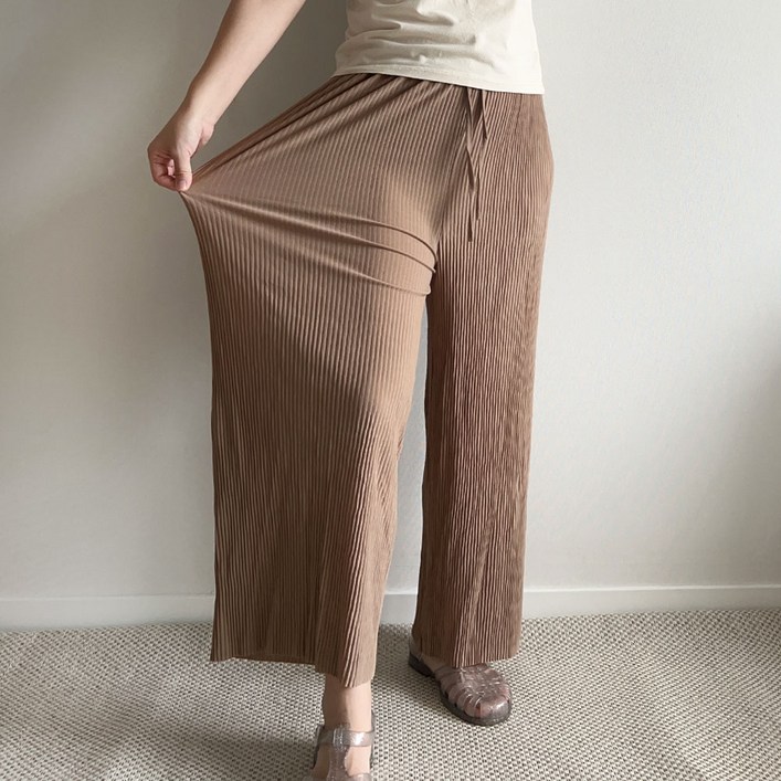 루즈베어 체형커버 여성 여름바지 플리츠 주름 밴딩팬츠 4488