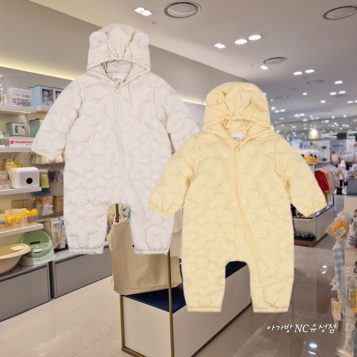 아가방 겨울  레브 무봉제 다운우주복  유아 아기 여아 남아 돌아기 신생아 다운 패딩 우주복  NC유성점