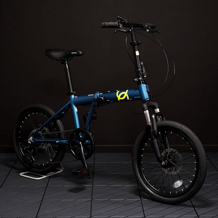 오투휠스 F MD7 미니벨로 접이식 자전거 20인치 7단, 블루