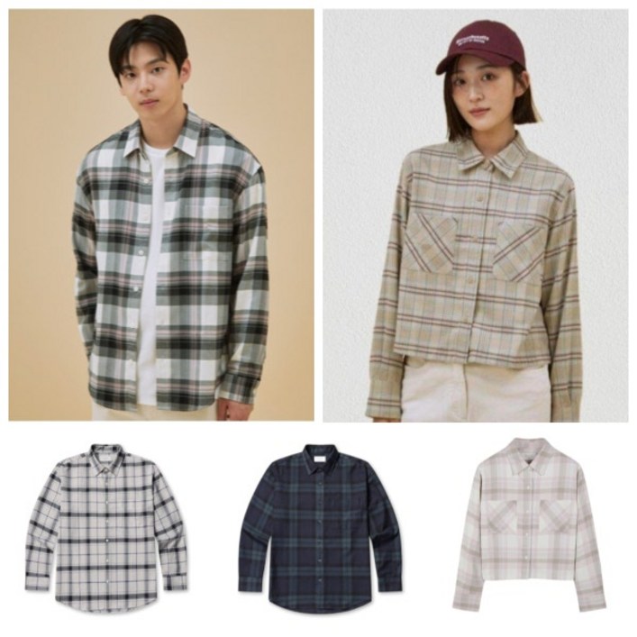 폴햄POLHAM남여 소프트 플란넬   크롭 체크셔츠 2종 택1 PHE4WC1013 2012
