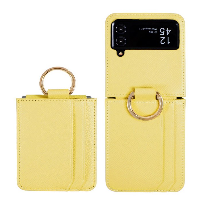 갤럭시 호환 Z플립3 4 가죽케이스 힌지보호 카드수납 지갑형