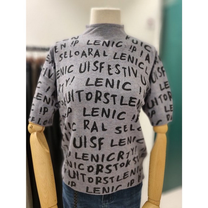 르니앤맥코이 프린트프린팅 반넥니트 ML10KN070