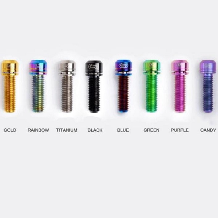 1 PC Varisou Colr M7  20mm TC4 GR5 티타늄 합금 T40 Torx 캡 헤드 자전거 용 와셔 나사 볼트  DIY