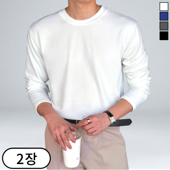 11 남성용 빅사이즈 오버핏 라운드 긴팔 니트 티셔츠 61202