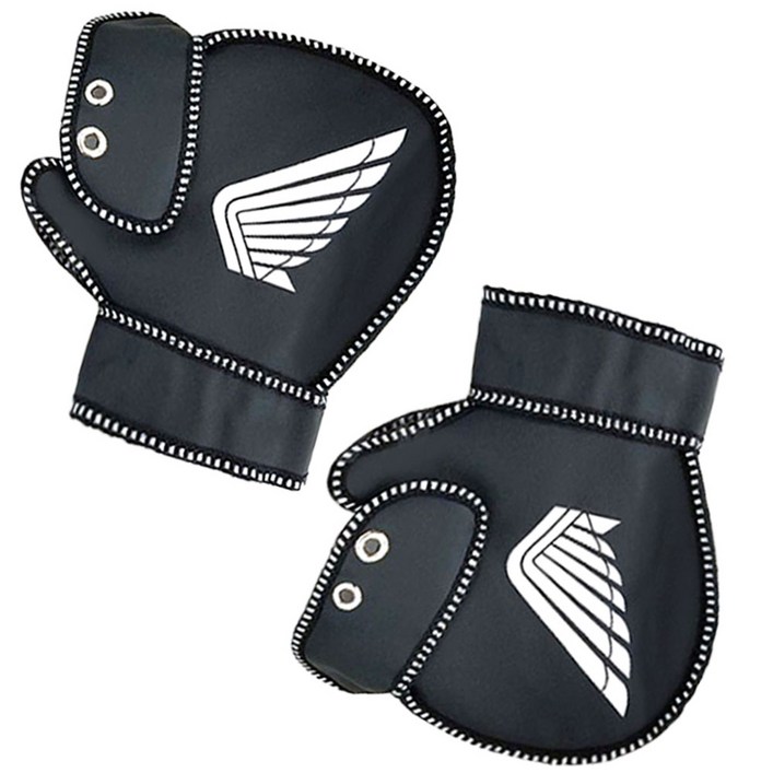 오토바이 겨울 방한장갑 글러브 타입 내피 안감처리 날개마크 토시 블랙 BHWB001