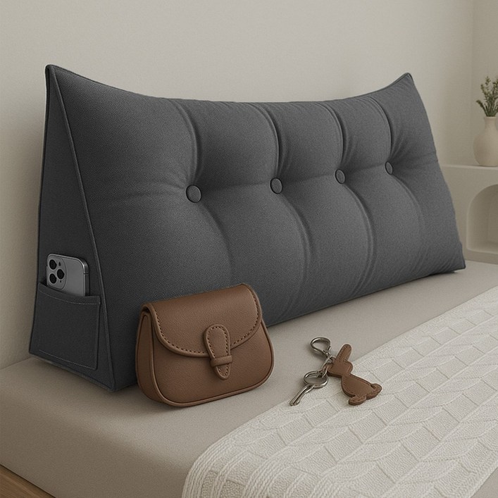 등받이 쿠션 삼각형 침대 쇼파 겸용 가죽