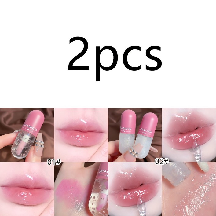 2개입, 캡슐 보습 립글로스 립 오일, 거울처럼 빛나는 롱래스팅 펄 립, 립 케어, 입술 건조 개선, 데일리 립밤, 홀리데이 선물