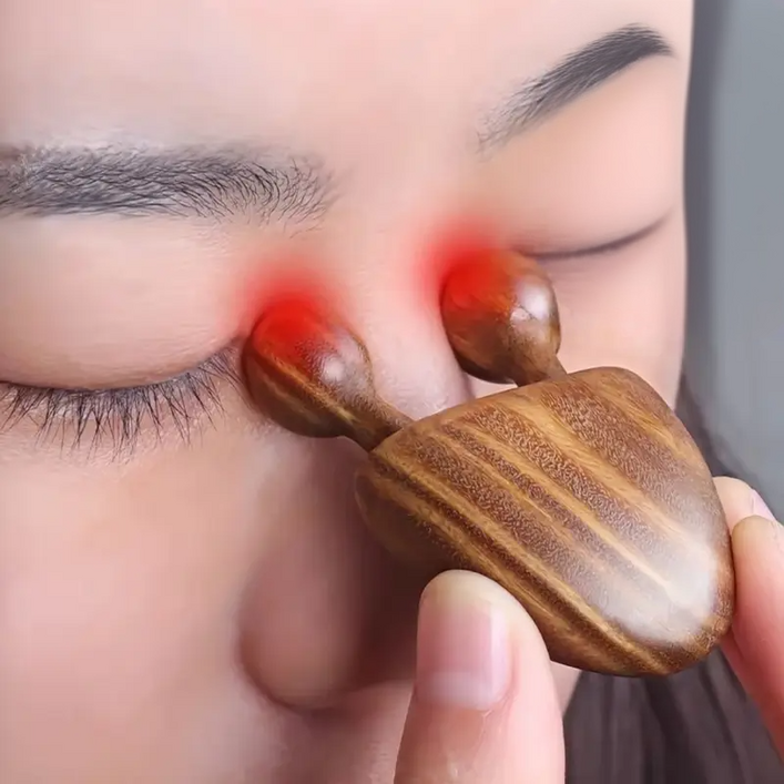 미니 나무 우드볼 코 눈 얼굴 라인 괄사 마사지기