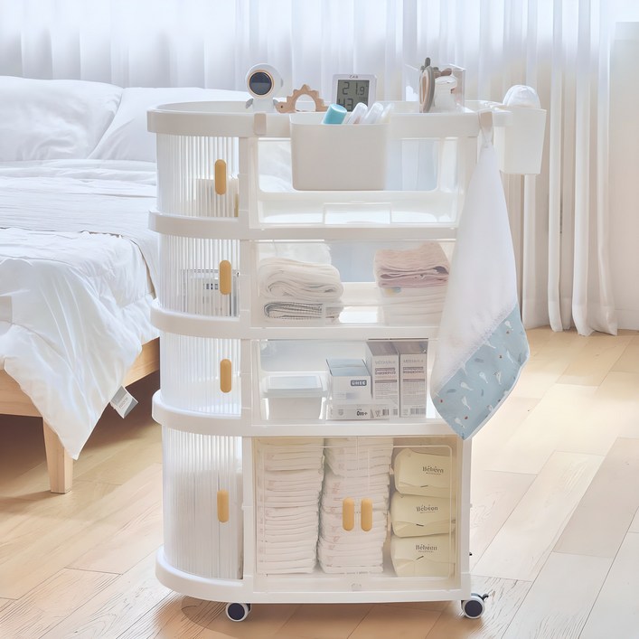 아가짱 기저귀정리함 1도어 2서랍, 화이트, 1개