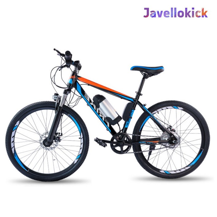 Javellokick mtb 전기자전거 26인치 36v 산악 가성비 출퇴근용 전동 배달 자전거, 블루, 스틸
