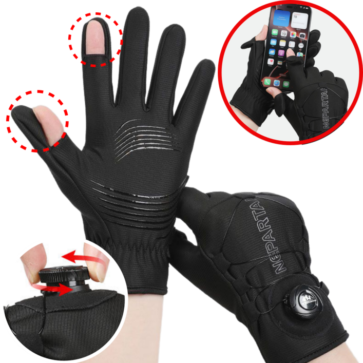 제이템 다이얼 조절 오토바이 라이더 핑거홀 기모 스마트폰 터치 장갑