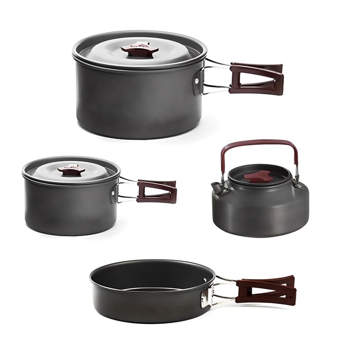 탄씨엔쯔 탄스트라이더 캠핑용 냄비 2개  주전자 프라이팬 코펠 세트