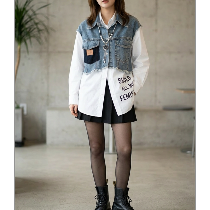 쉬즈본 미캄자켓한치수 작게주문 멋쟁이 박시핏 셔츠 아우터