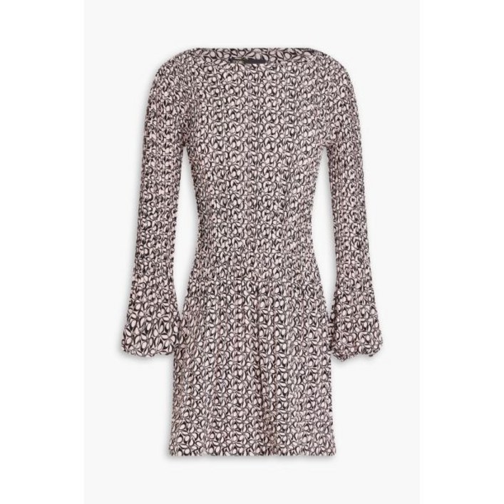 마쥬 플리츠 프린트 트윌 미니 원피스 드레스 파스텔 핑크 여성